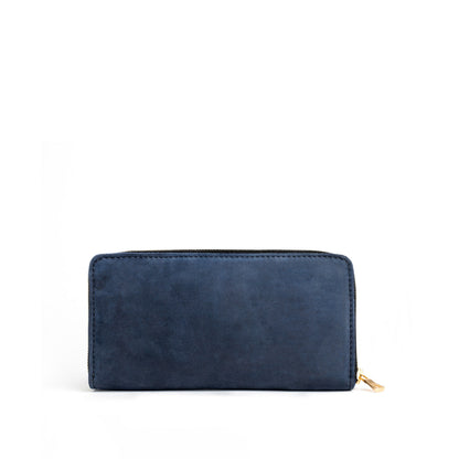 Deep Water | Large accordion leather wallet with zipper closed