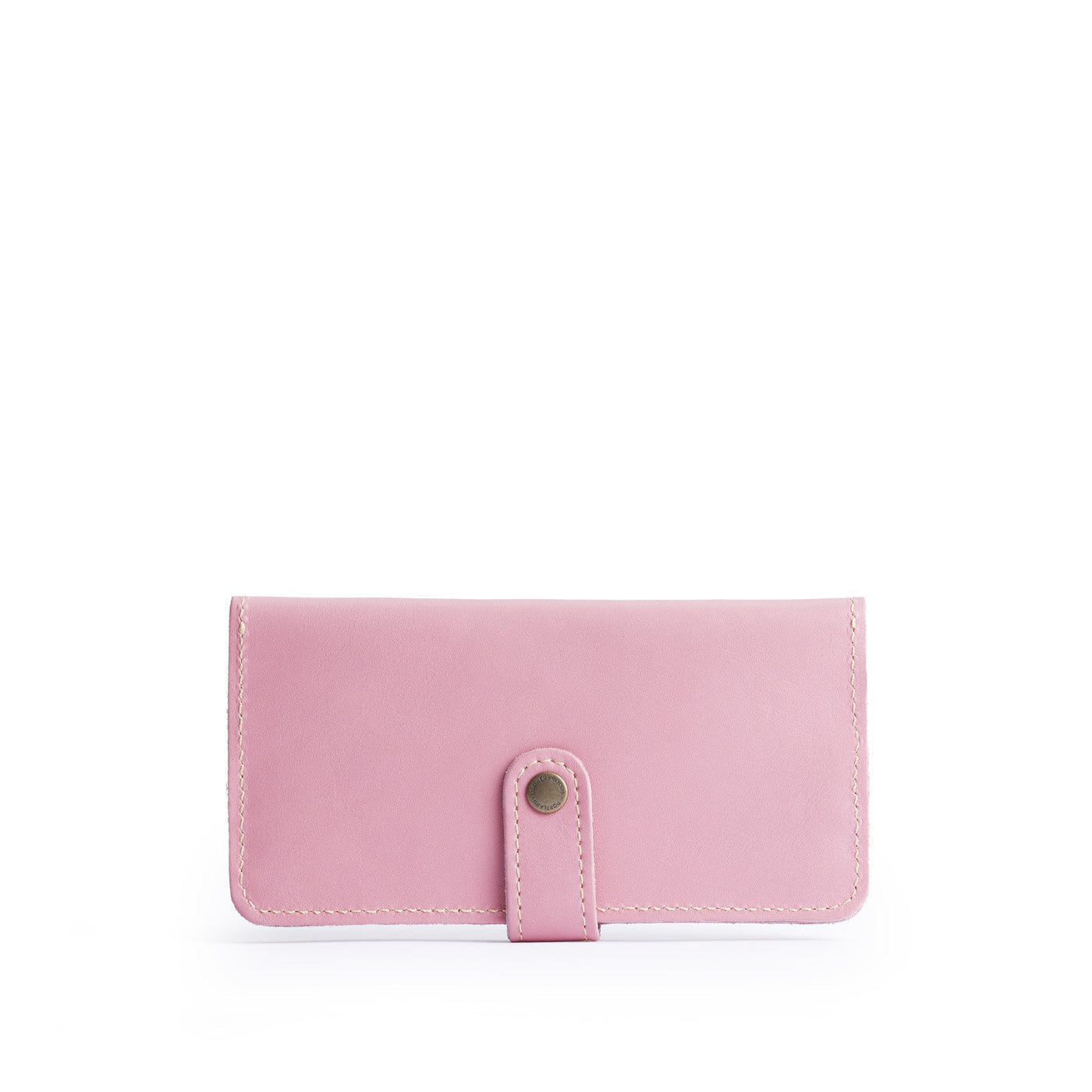 Vintage Pink | Leather wallet with snap closed