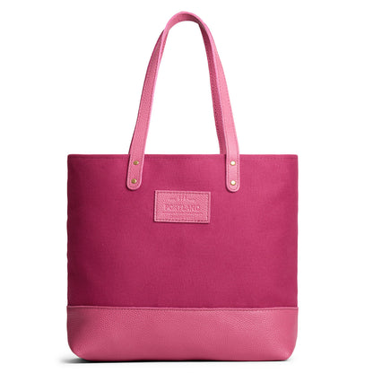 Rose Pop | Canvas tote with leather base and handles