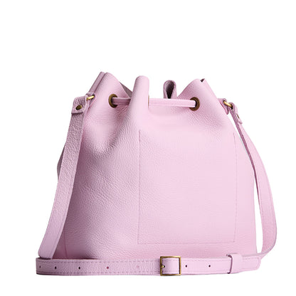 Pinkaboo*Large | Slouchy crossbody bag with leather drawstring closure