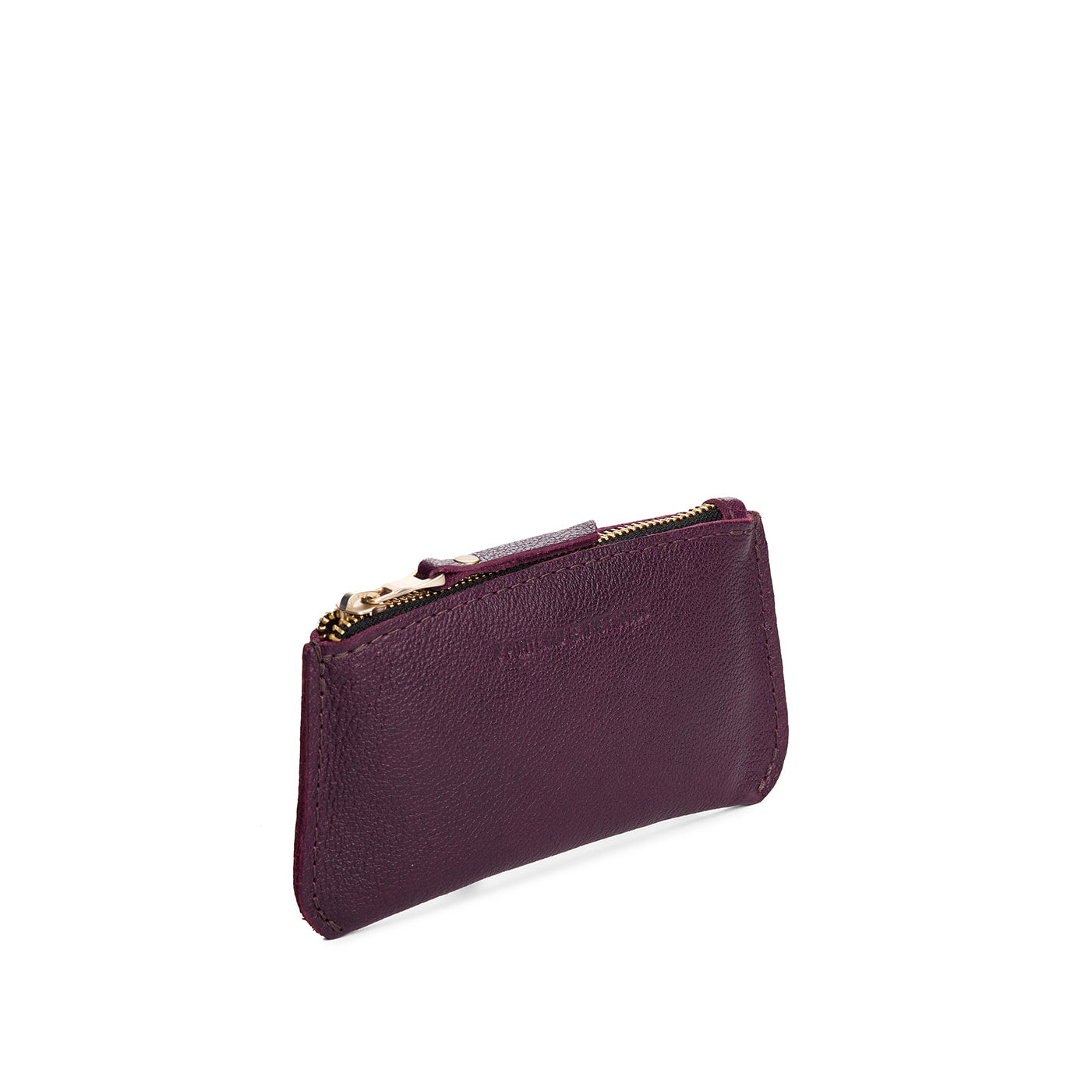 Plum*Small | Small pouch with a top zipper and unique curved bottom