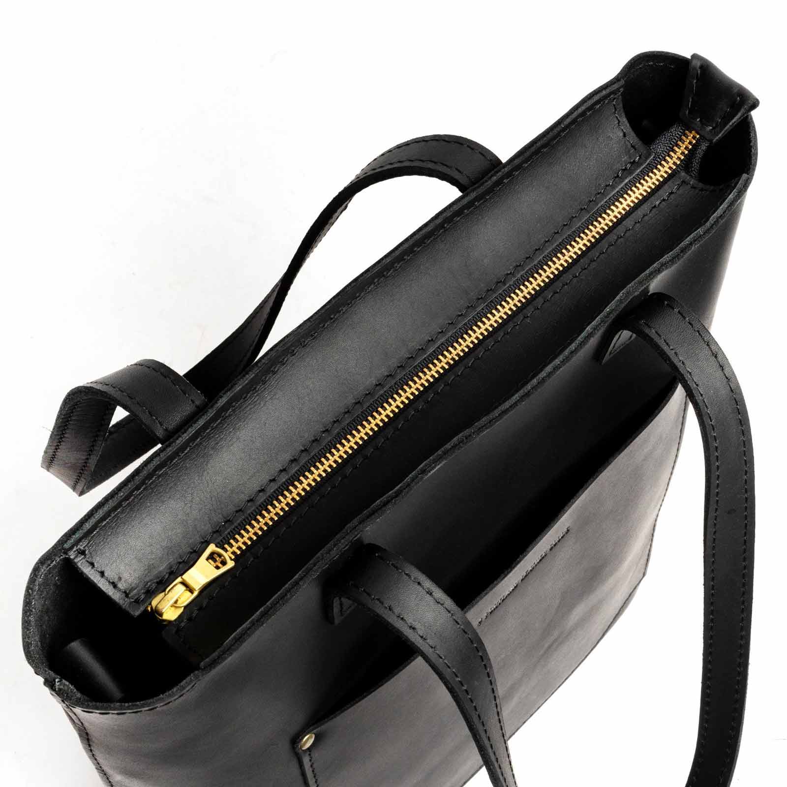 Black*Zipper | Medium Tote with dual shoulder straps and crossbody strap