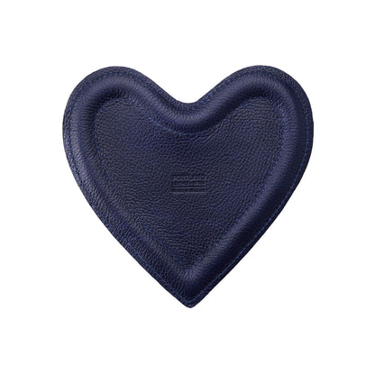 Cobalt | Heart shaped leather tray with stuffed edges
