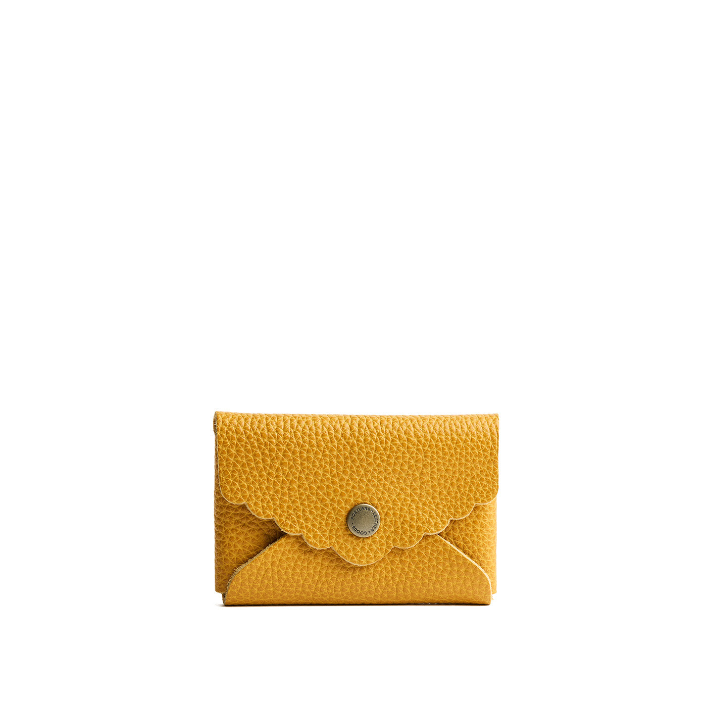Sunshine | Leather card wallet with scalloped edge closed