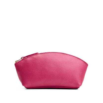 Wild Rose*Eclipse | Spacious leather makeup bag with curved seams and top zipper