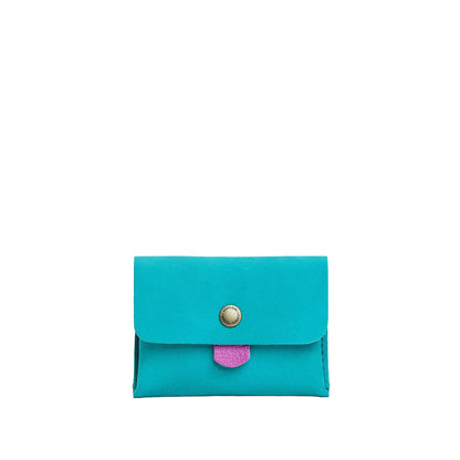 Aquamarine | Envelope snap wallet with contrast pull tab