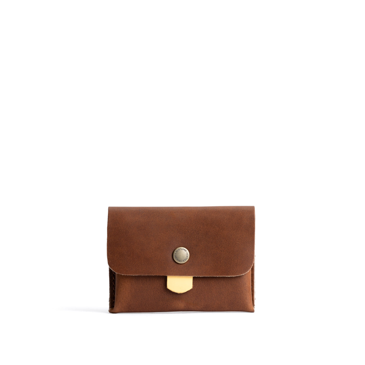 English Tan | Envelope snap wallet with contrast pull tab