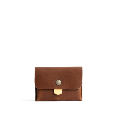 English Tan | Envelope snap wallet with contrast pull tab