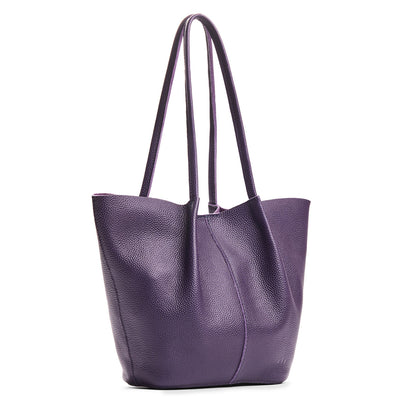 Empire*Large | Wide bucket shaped tote bag with matching leather handles
