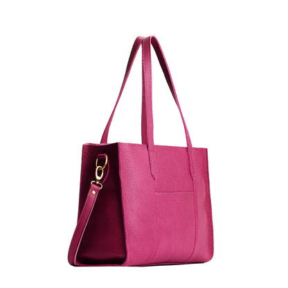 Cosmo*East/West | Structured wide tote bag with overlapping panels and crossbody strap