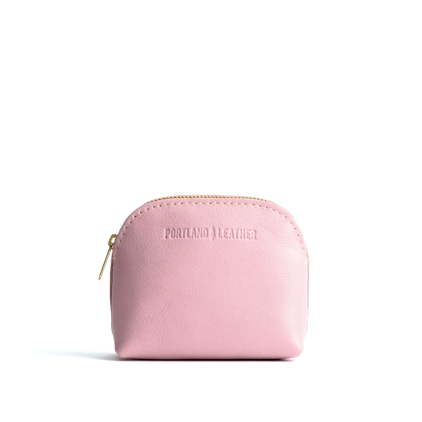 Vintage Pink*Mini | Compact leather pouch with top zipper