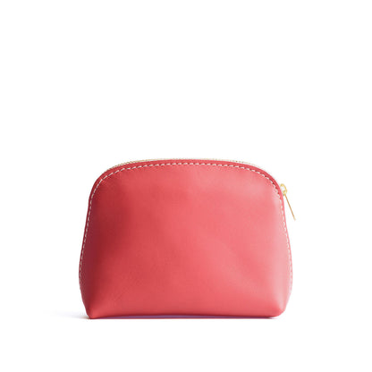 Begonia*Classic | Compact leather pouch with top zipper
