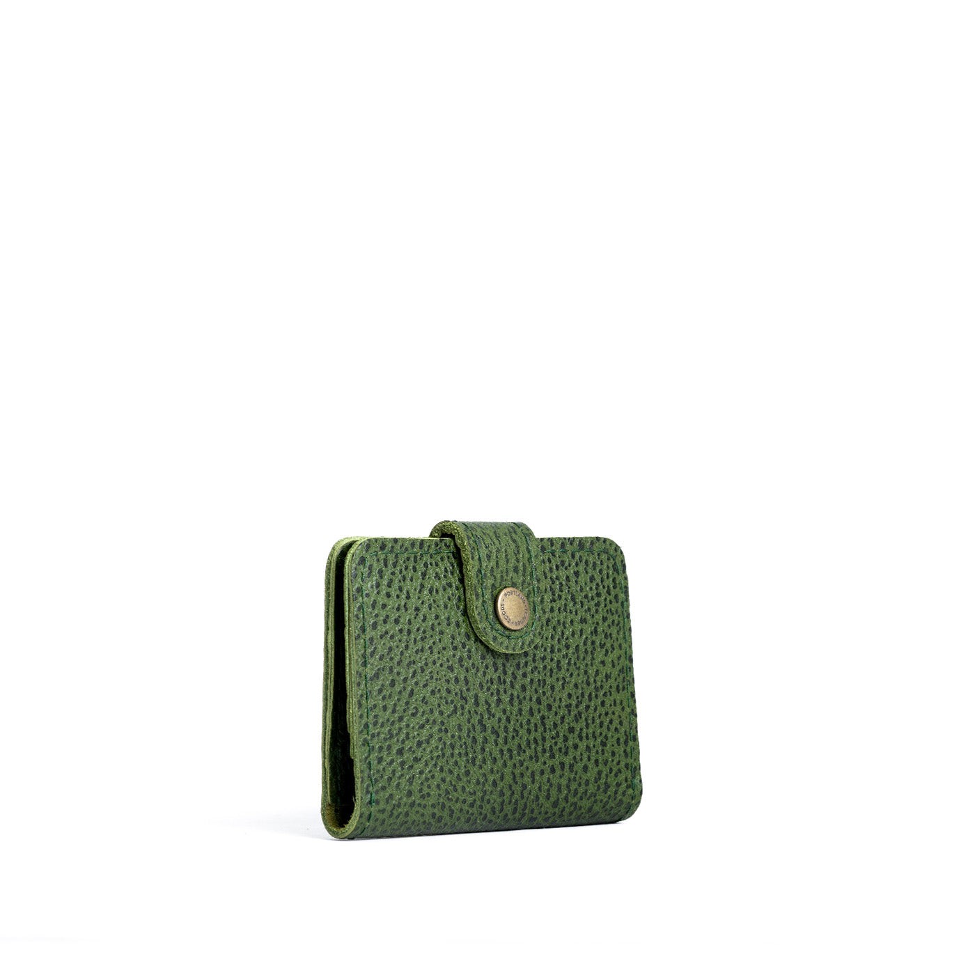 Avocado | Small leather bifold wallet with snap closed