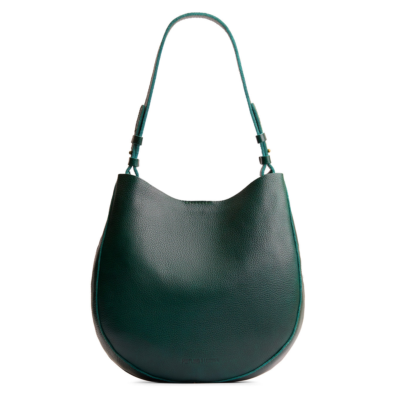 Forest Green*Large | Rounded shoulder bag with adjustable strap on a white background