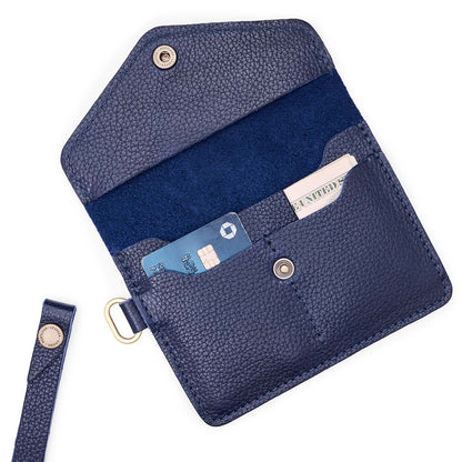Cobalt | Small Leather Passport Wristlet