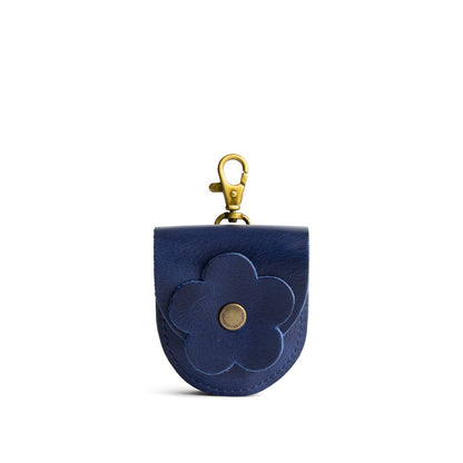 Cowboy Blue | U shaped pouch with leather flower applique