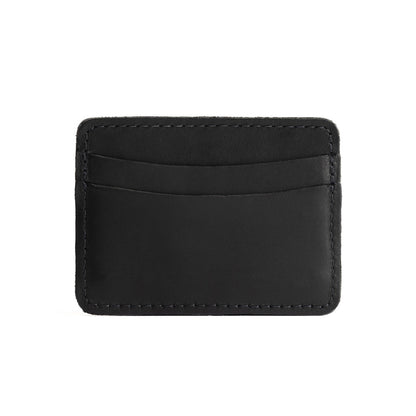 Black | Minimalist leather wallet with card slots
