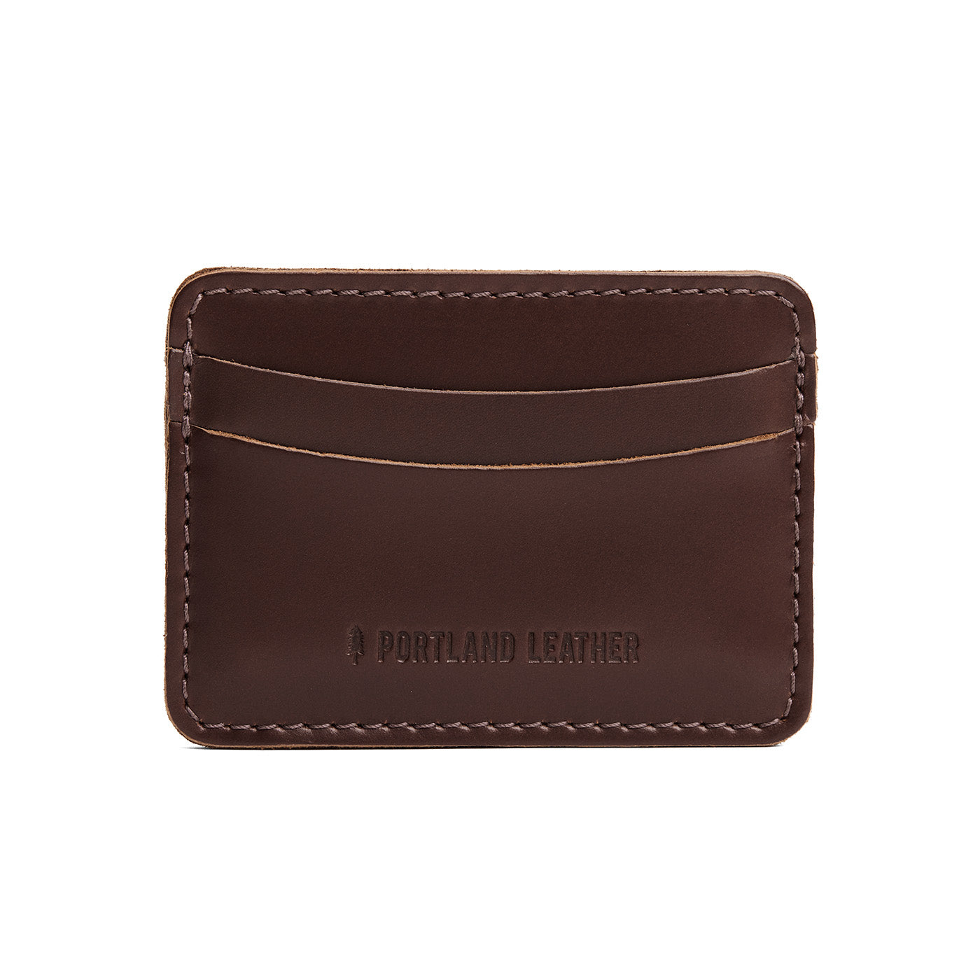 Chocolate Brown | Minimalist leather wallet with card slots and PLG logo