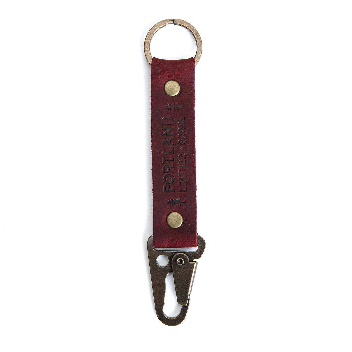 Merlot*Long | leather logo branded keychain