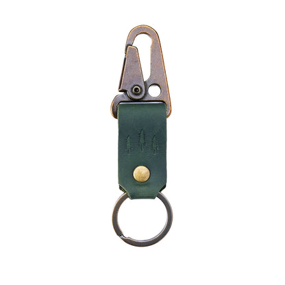 Evergreen*Short | leather logo branded keychain