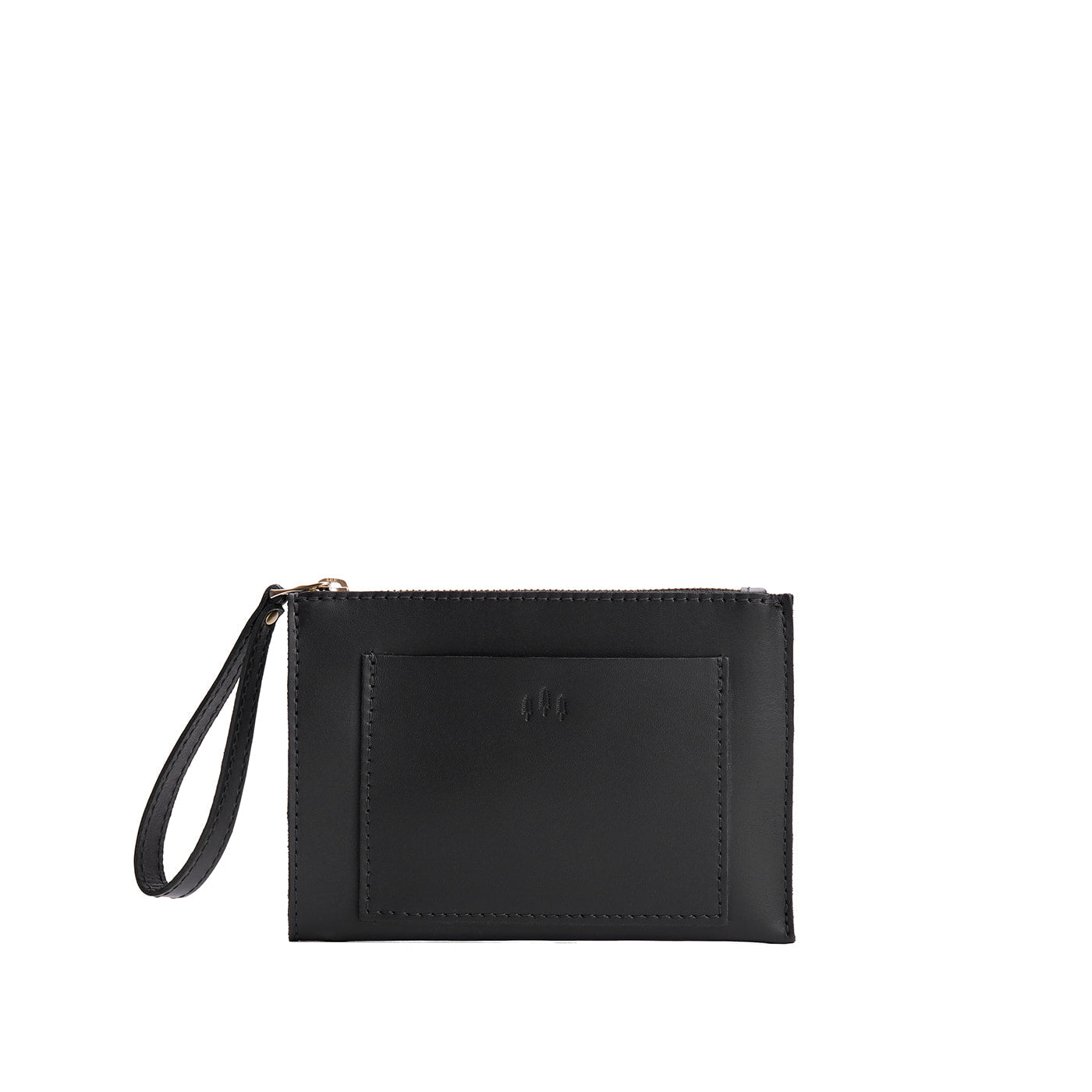 Black*Small | Wristlet pouch with front pocket and zipper closure