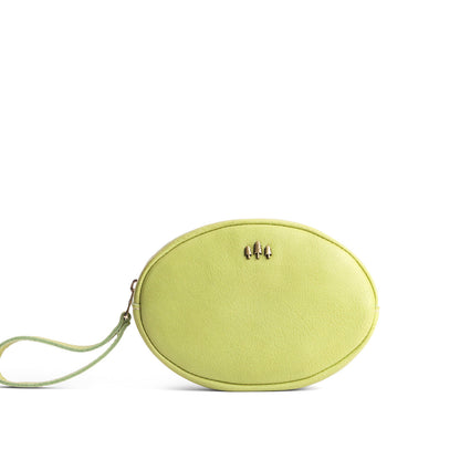 Sugar Snap*Large | Oval shaped pouch with zipper and wristlet strap