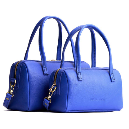Astro Blue*Small | Two sizes of mini duffle shaped handbag with crossbody strap
