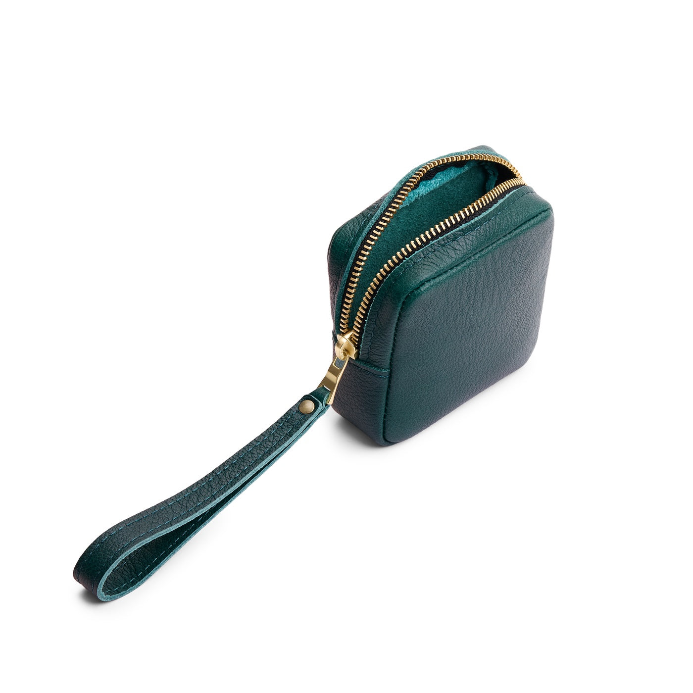 Sea Glass | Square shaped small zip pouch with wristlet