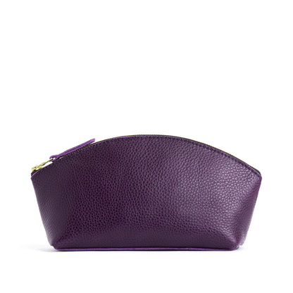 Empire*Total Eclipse | Spacious leather makeup bag with curved seams and top zipper