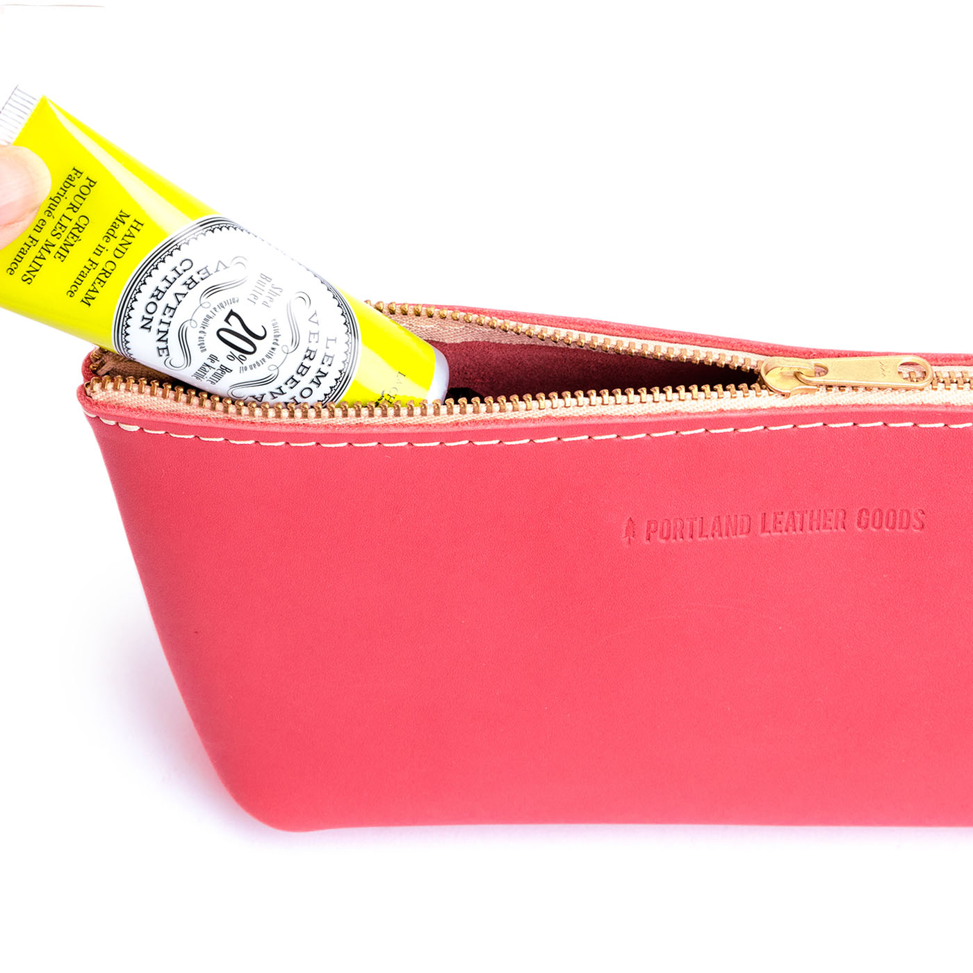 Tulip | Leather utility bag pouch with top zipper