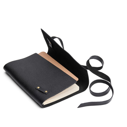 Pebbled--black*Large | Wrap Journal open